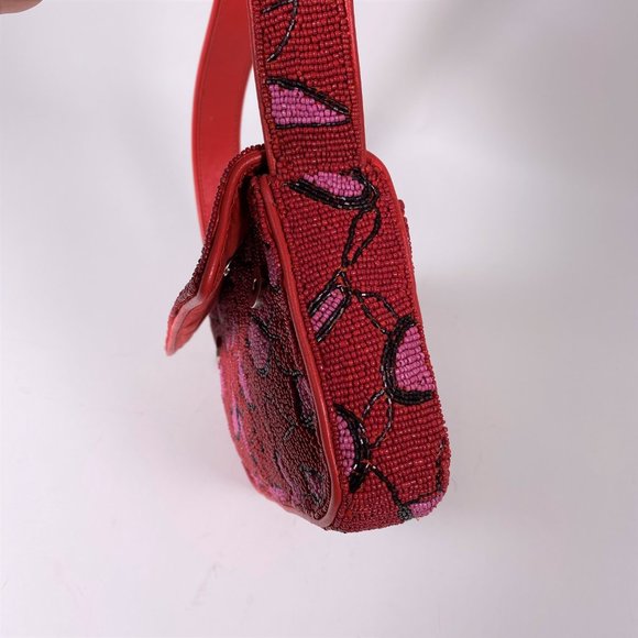 STAUD Red/Pink Beaded 'Tommy' Bag - Picture 8 of 10